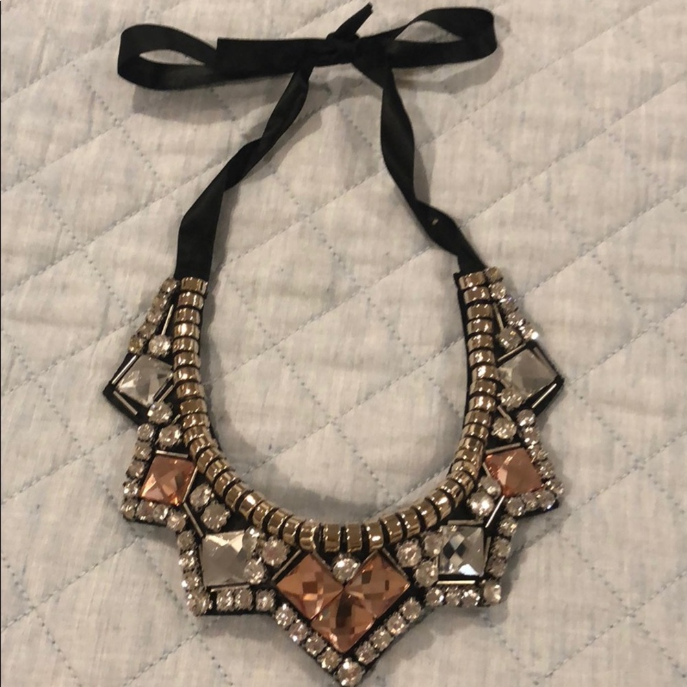 Ribbon tie statement necklace